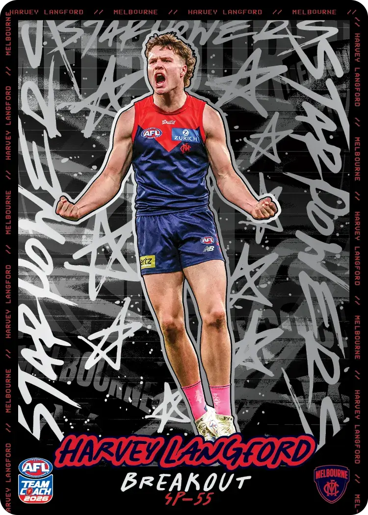 Teamcoach 2026 Star Powers Silver SP-55 Harvey Langford - Melbourne Demons