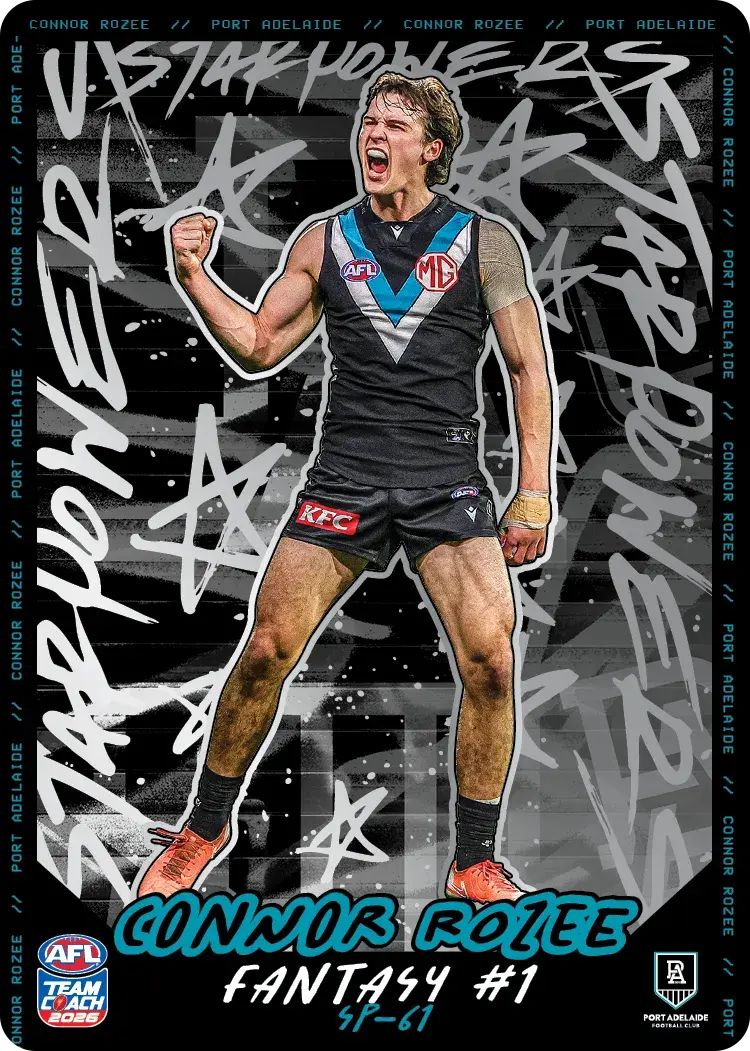 Teamcoach 2026 Star Powers Silver SP-61 Connor Rozee - Port Adelaide Power