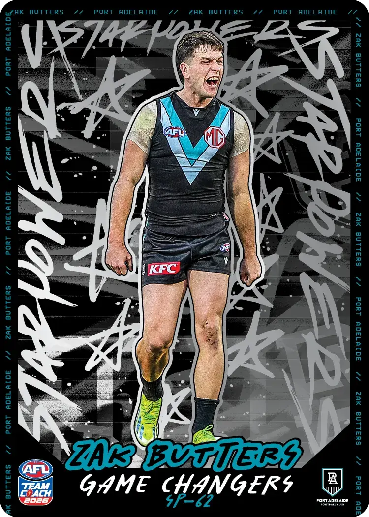 Teamcoach 2026 Star Powers Silver SP-62 Zak Butters - Port Adelaide Power