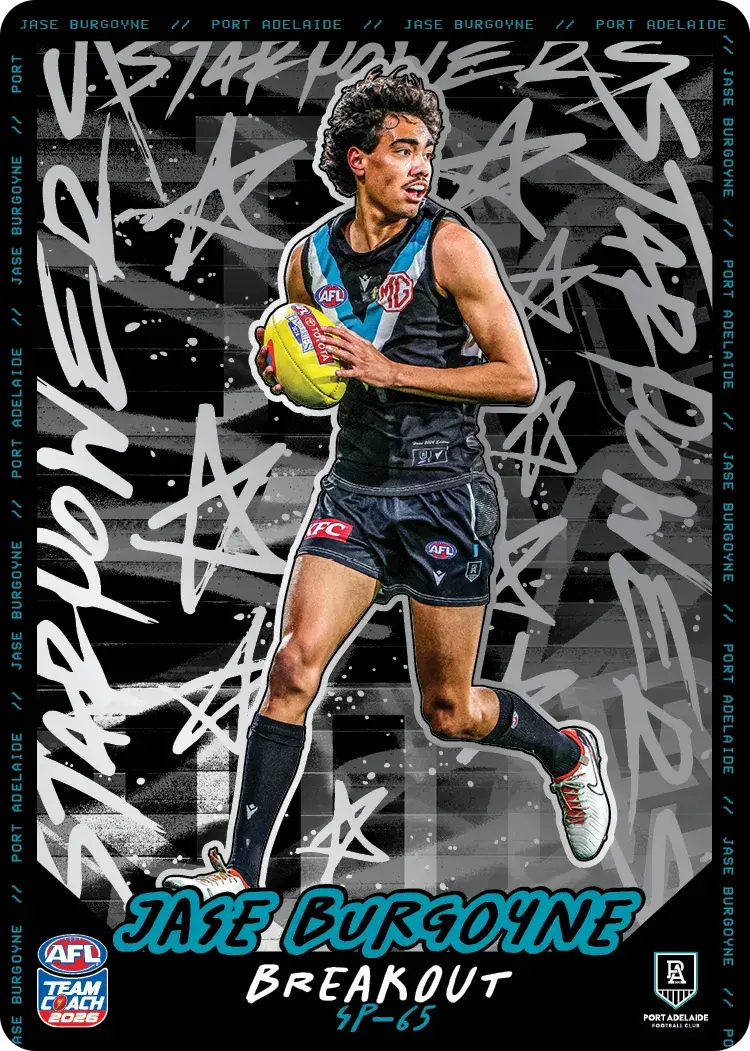 Teamcoach 2026 Star Powers Silver SP-65 Jase Burgoyne - Port Adelaide Power