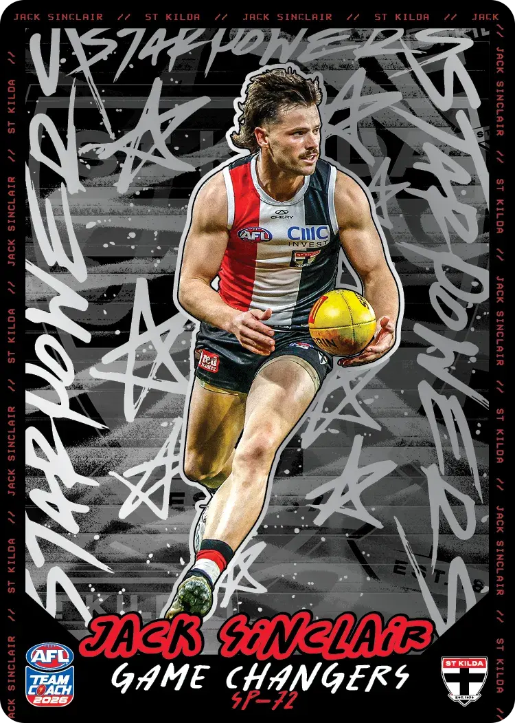 Teamcoach 2026 Star Powers Silver SP-72 Jack Sinclair - St Kilda Saints