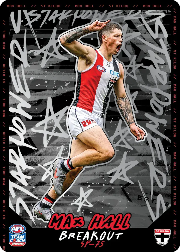 Teamcoach 2026 Star Powers Silver SP-75 Max Hall - St Kilda Saints