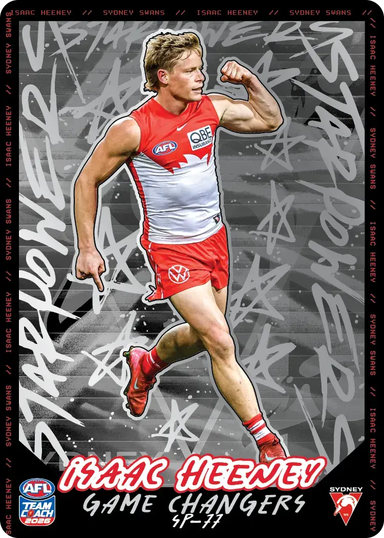 Teamcoach 2026 Star Powers Silver SP-77 Isaac Heeney - Sydney Swans