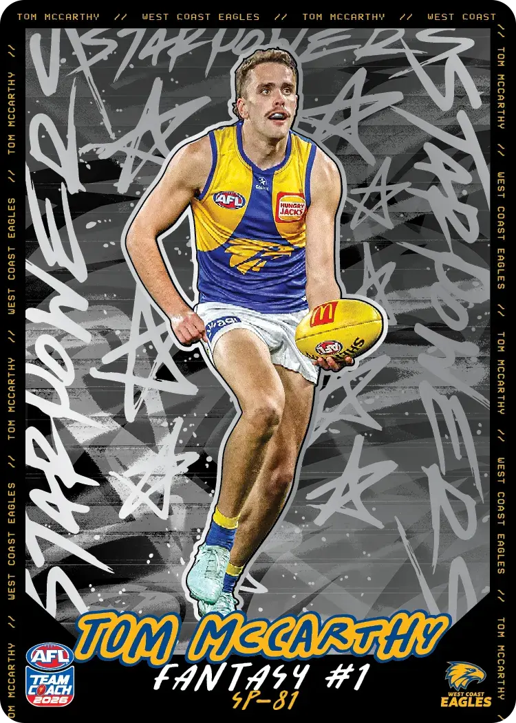 Teamcoach 2026 Star Powers Silver SP-81 Tom McCarthy - West Coast Eagles