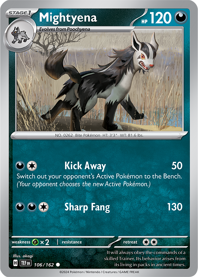 Pokemon TCG - Temporal Forces - #106 - Mightyena - Common