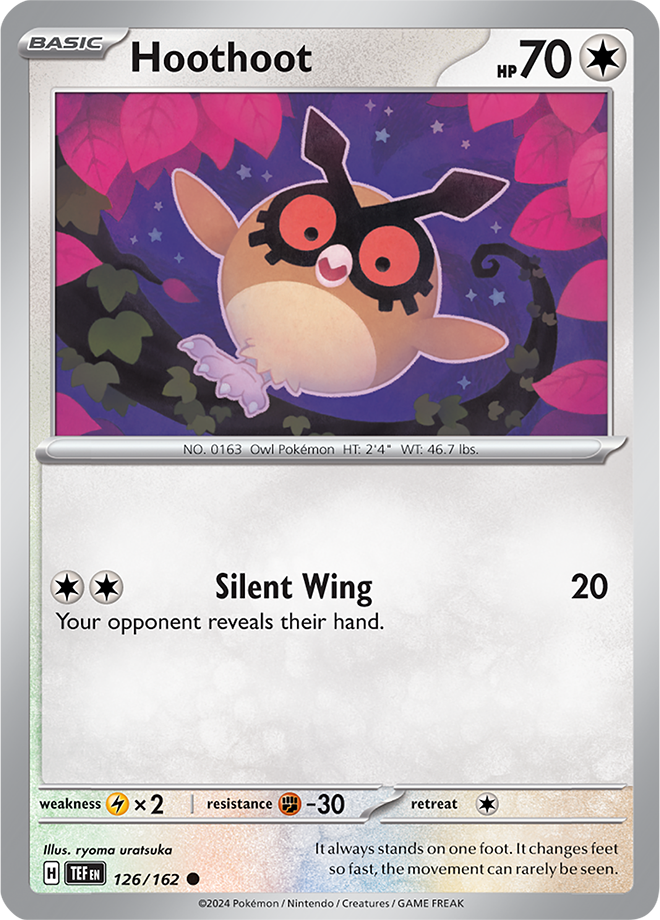 Pokemon TCG - Temporal Forces - #126 - Hoothoot - Common