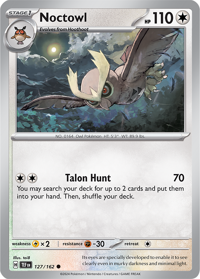 Pokemon TCG - Temporal Forces - #127 - Noctowl - Common