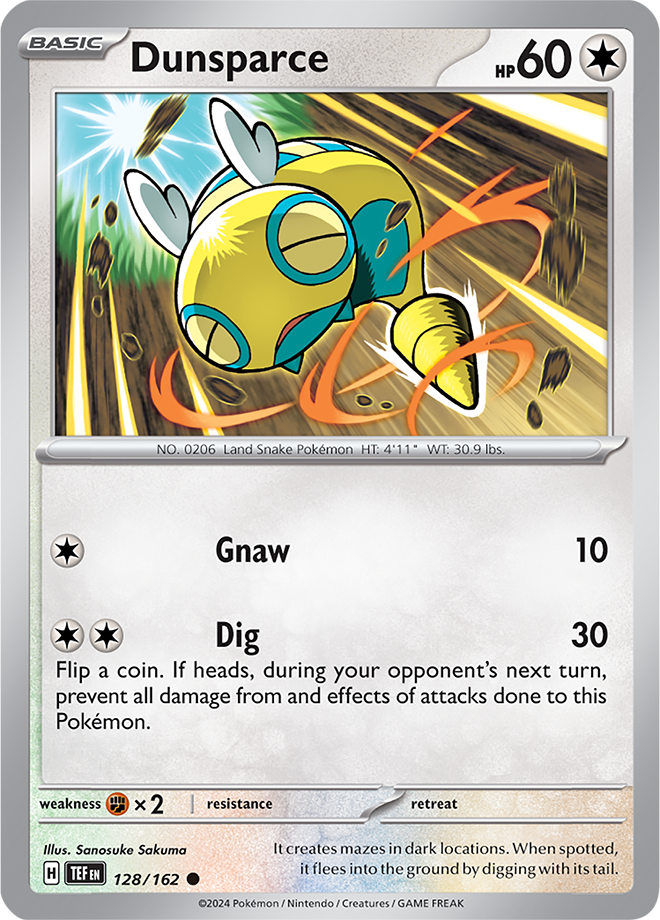 Pokemon TCG - Temporal Forces - #128 - Dunsparce - Common