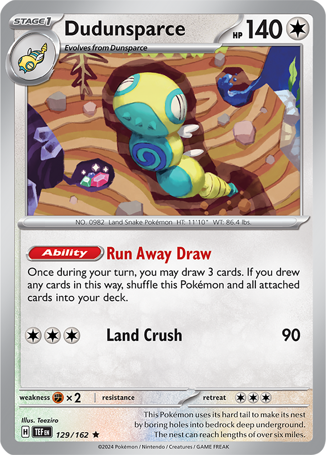 Pokemon TCG - Temporal Forces - #129 - Dudunsparce - Rare Holo