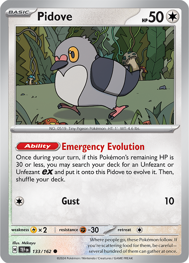 Pokemon TCG - Temporal Forces - #133 - Pidove - Common
