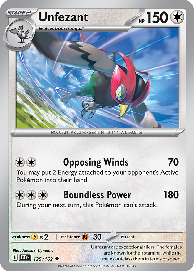 Pokemon TCG - Temporal Forces - #135 - Unfezant - Uncommon