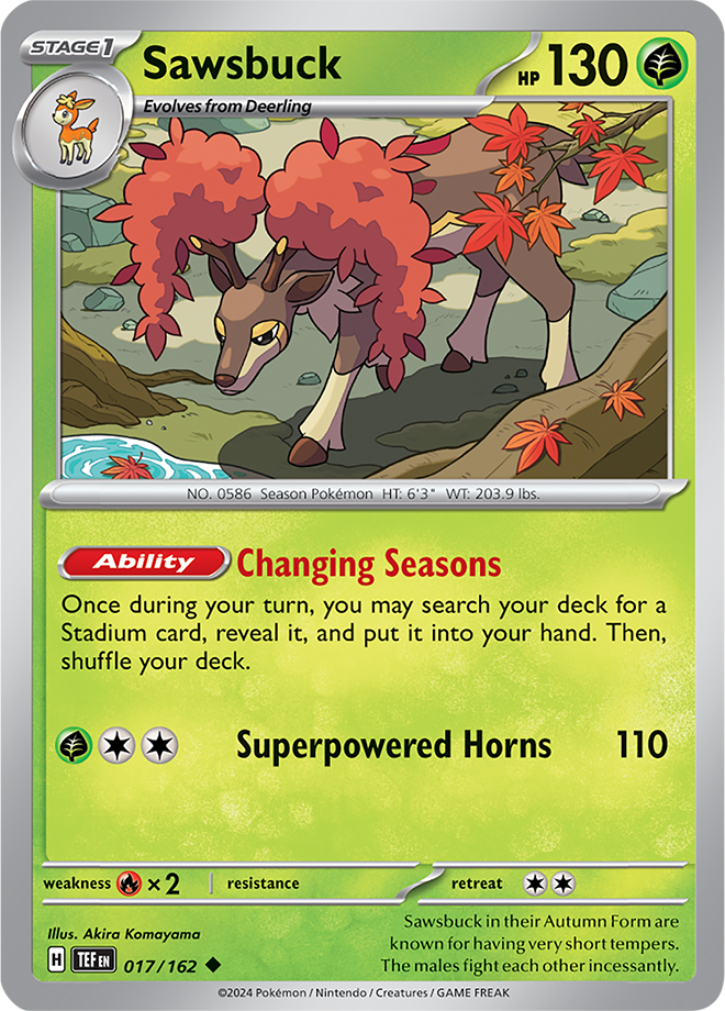 Pokemon TCG - Temporal Forces - #017 - Sawsbuck - Uncommon