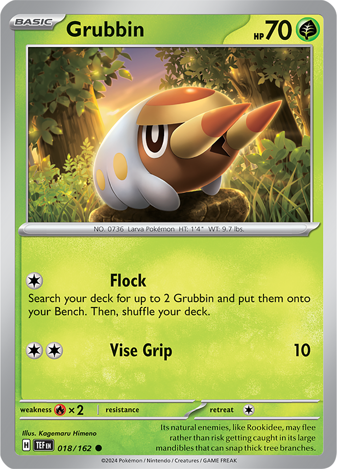 Pokemon TCG - Temporal Forces - #018 - Grubbin - Common