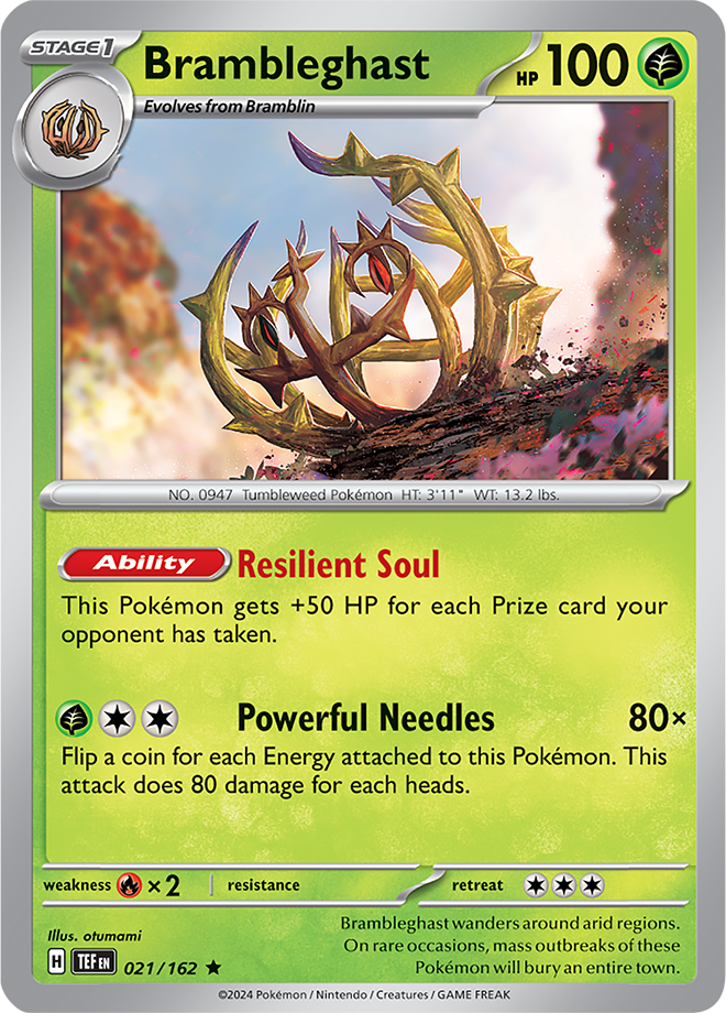 Pokemon TCG - Temporal Forces - #021 - Brambleghast - Rare Holo