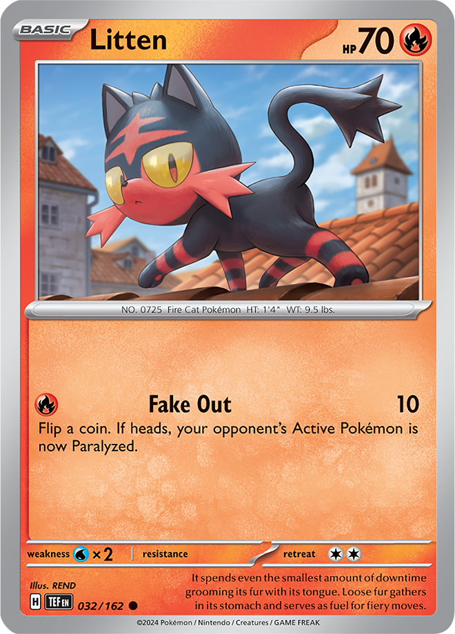 Pokemon TCG - Temporal Forces - #032 - Litten - Common