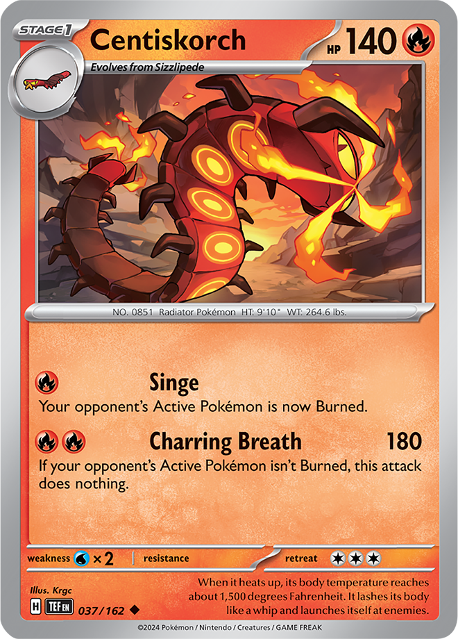 Pokemon TCG - Temporal Forces - #037 - Centiskorch - Uncommon