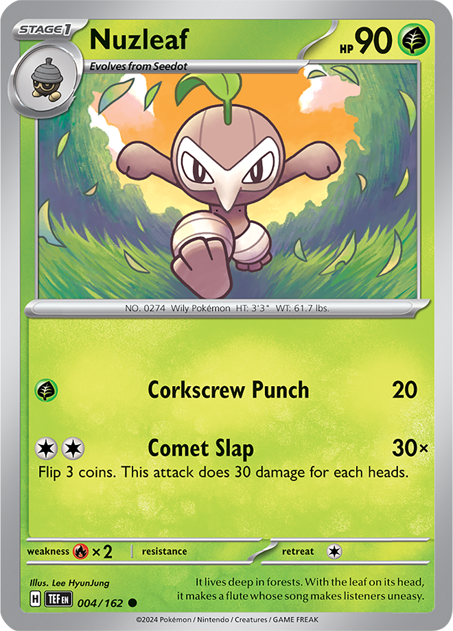 Pokemon TCG - Temporal Forces - #004 - Nuzleaf - Common