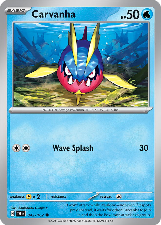Pokemon TCG - Temporal Forces - #042 - Carvanha - Common