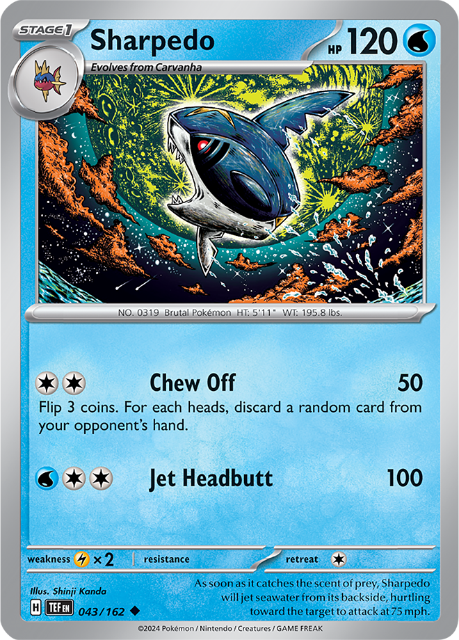 Pokemon TCG - Temporal Forces - #043 - Sharpedo - Uncommon