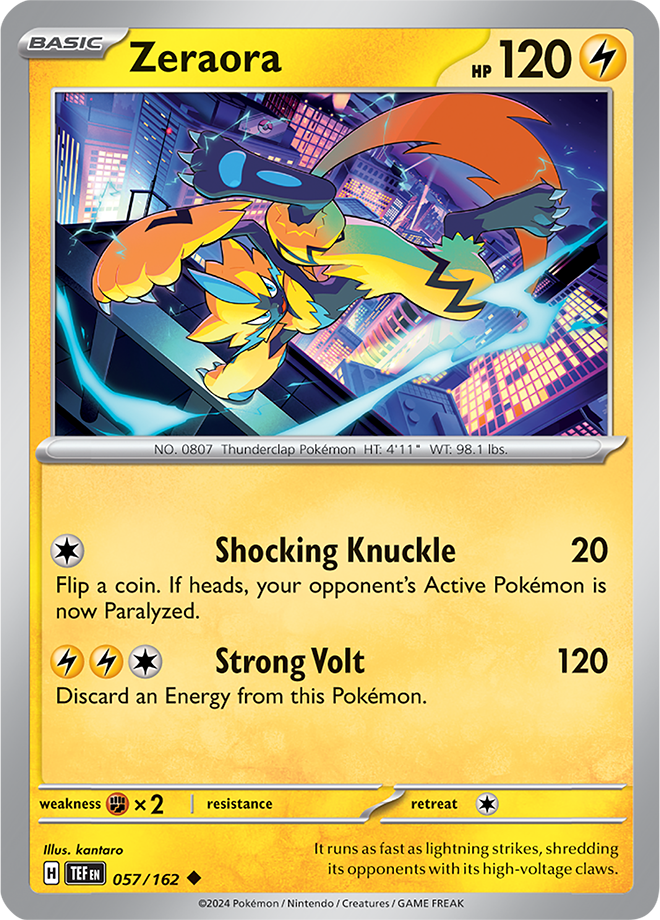 Pokemon TCG - Temporal Forces - #057 - Zeraora - Uncommon