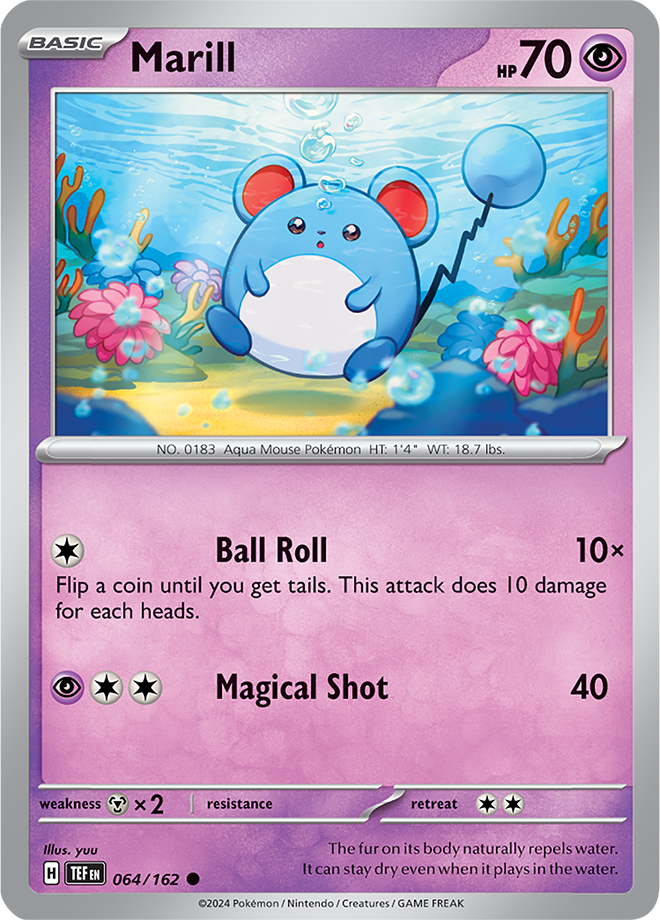 Pokemon TCG - Temporal Forces - #064 - Marill - Common
