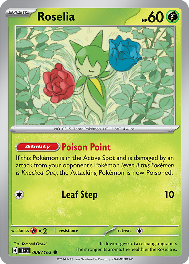 Pokemon TCG - Temporal Forces - #008 - Roselia - Common