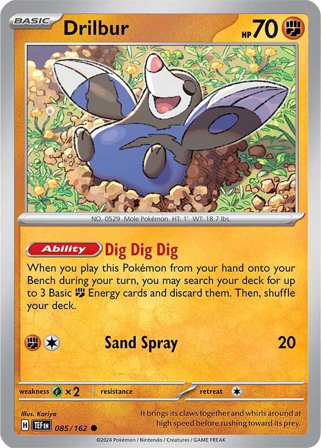 Pokemon TCG - Temporal Forces - #085 - Drilbur - Common