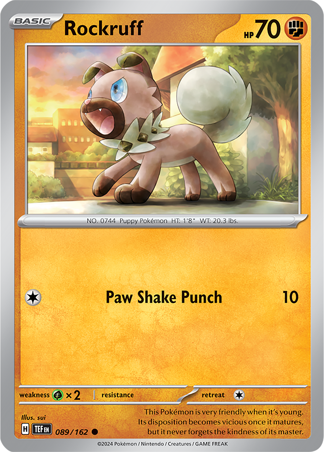 Pokemon TCG - Temporal Forces - #089 - Rockruff - Common