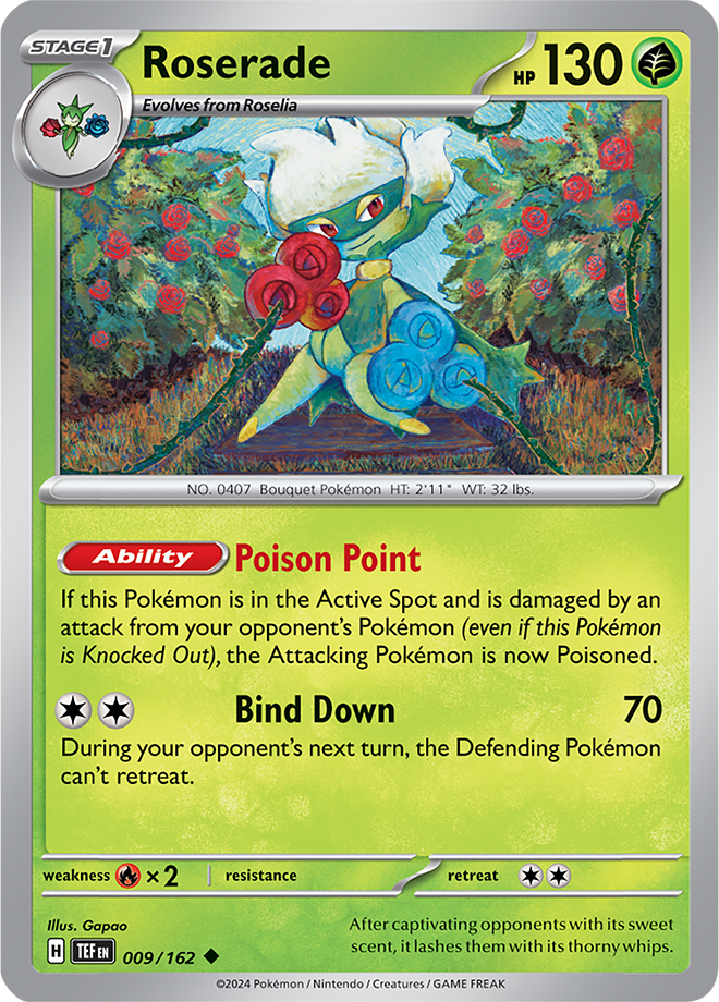 Pokemon TCG - Temporal Forces - #009 - Roserade - Uncommon