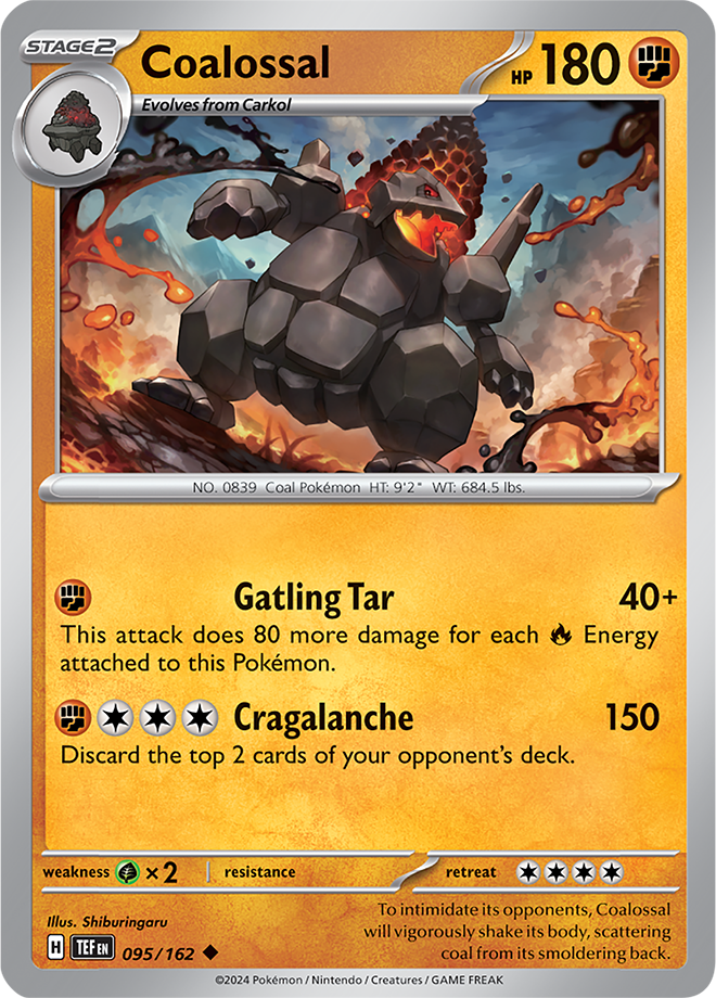 Pokemon TCG - Temporal Forces - #095 - Coalossal - Uncommon