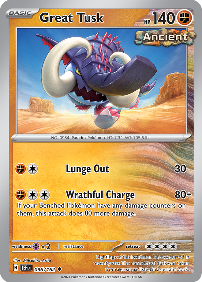 Pokemon TCG - Temporal Forces - #096 - Great Tusk - Uncommon