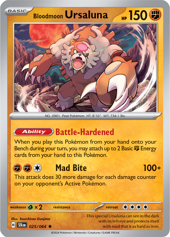 Pokemon TCG - Shrouded Fable - #025/064 - Bloodmoon Ursaluna - Rare