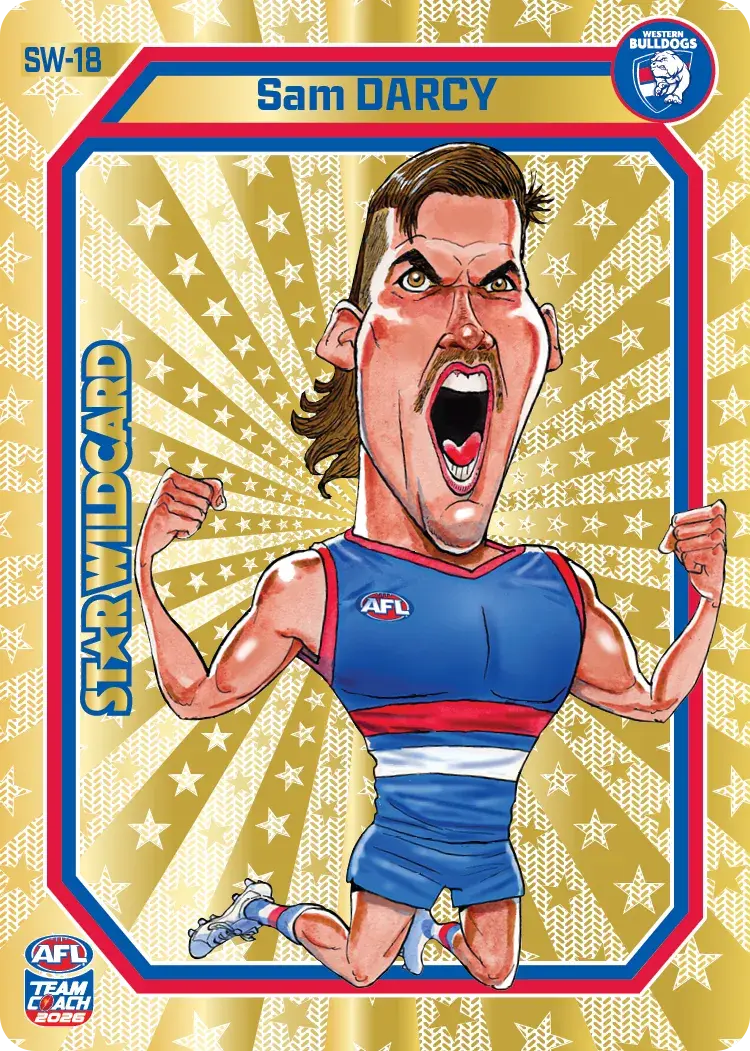 Teamcoach 2026 Star Wildcards Gold SW-18 Sam Darcy - Western Bulldogs