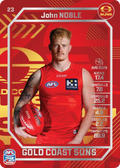 Teamcoach 2026 Base Silver Card #23 John Noble - Gold Coast Suns