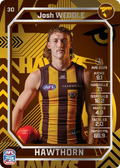 Teamcoach 2026 Base Silver Card #30 Josh Weddle - Hawthorn