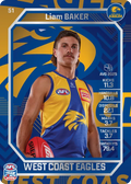 Teamcoach 2026 Base Silver Card #51 Liam Baker - West Coast Eagles