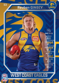 Teamcoach 2026 Base Silver Card #53 Reuben Gibbey - West Coast Eagles