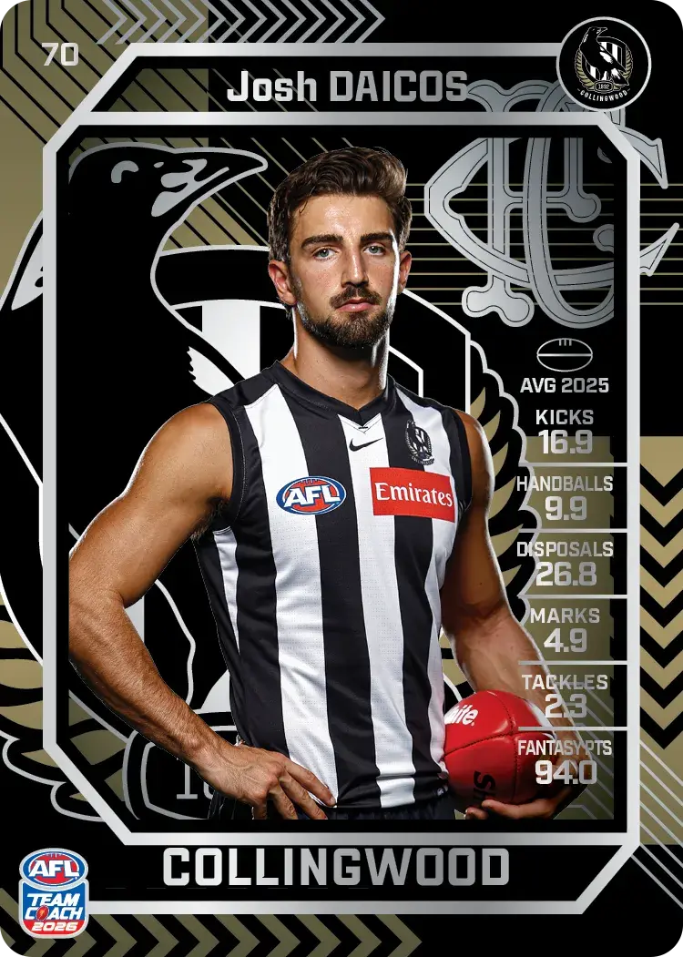 Teamcoach 2026 Base Silver Card #70 Josh Daicos - Collingwood