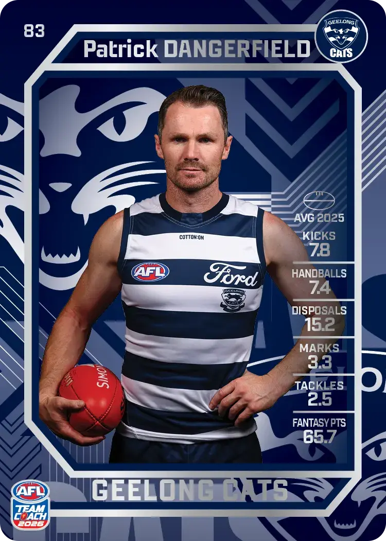 Teamcoach 2026 Base Silver Card #83 Patrick Dangerfield - Geelong