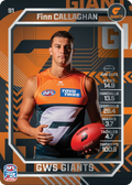 Teamcoach 2026 Base Silver Card #91 Finn Callaghan - GWS Giants