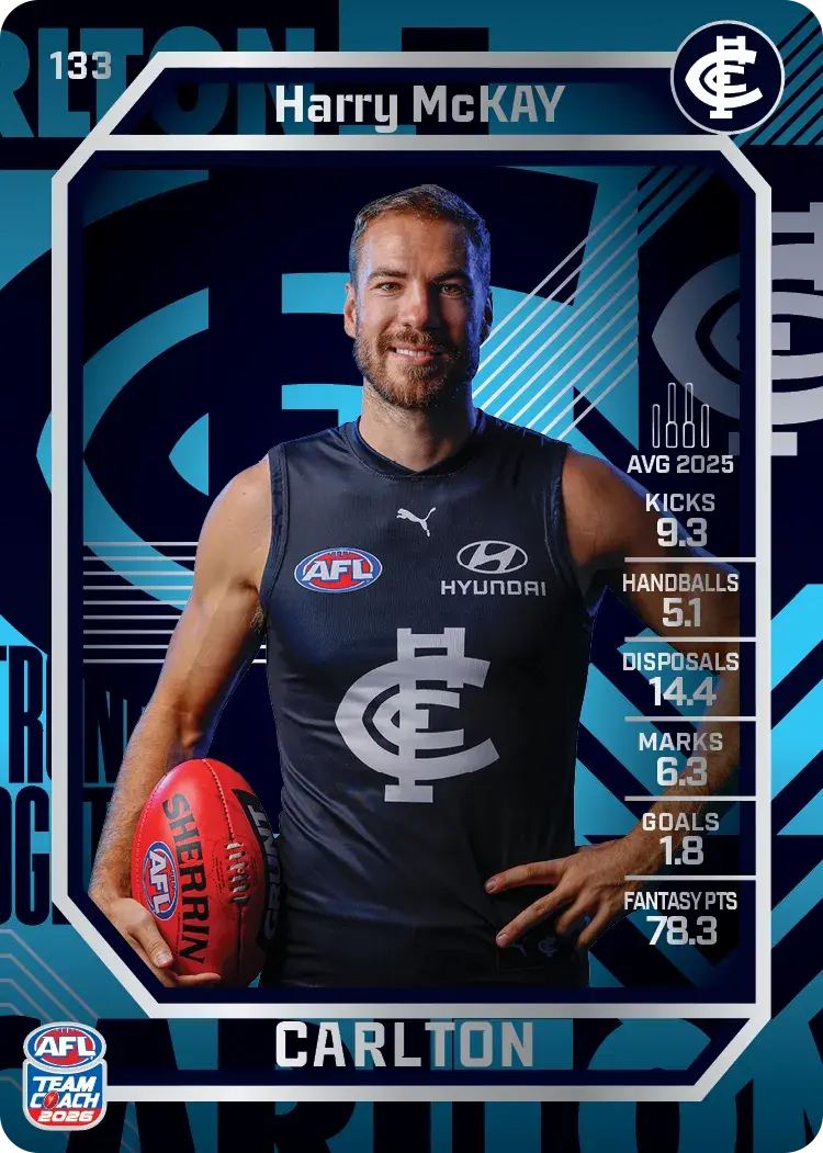 Teamcoach 2026 Base Silver Card #133 Harry McKay - Carlton