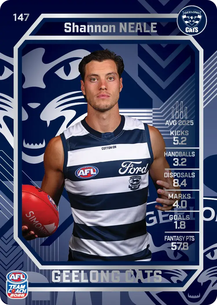 Teamcoach 2026 Base Silver Card #147 Shannon Neale - Geelong