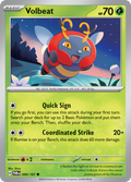 Pokemon TCG Scarlet & Violet expansion Twilight Masquerades. Volbeat common card.