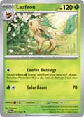 Pokemon TCG Scarlet & Violet expansion Twilight Masquerades. Leafeon uncommon card.