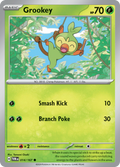 Pokemon TCG Scarlet & Violet expansion Twilight Masquerades. Grookey common card.