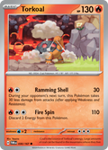 Pokemon TCG Scarlet & Violet expansion Twilight Masquerades. Torkoal common card.