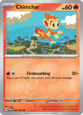 Pokemon TCG Scarlet & Violet expansion Twilight Masquerades. Chimchar common card.