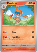 Pokemon TCG Scarlet & Violet expansion Twilight Masquerades. Monferno common card.