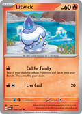 Pokemon TCG Scarlet & Violet expansion Twilight Masquerades. Litwick common card.