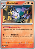 Pokemon TCG Scarlet & Violet expansion Twilight Masquerades. Chandelure rare card.